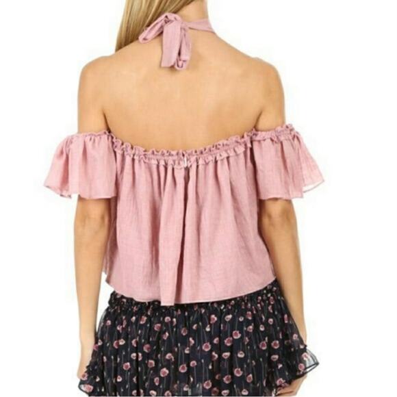 MISA Los Angeles Anouk Short Sleeve Off the Shoulder tie Top Small cottagecore - Picture 3 of 16